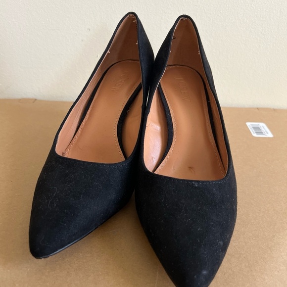 J. Crew Shoes - J.Crew‎ Womens Black Shoes 7 Abelle Micro Suede CapToe Pumps Heels Career Office